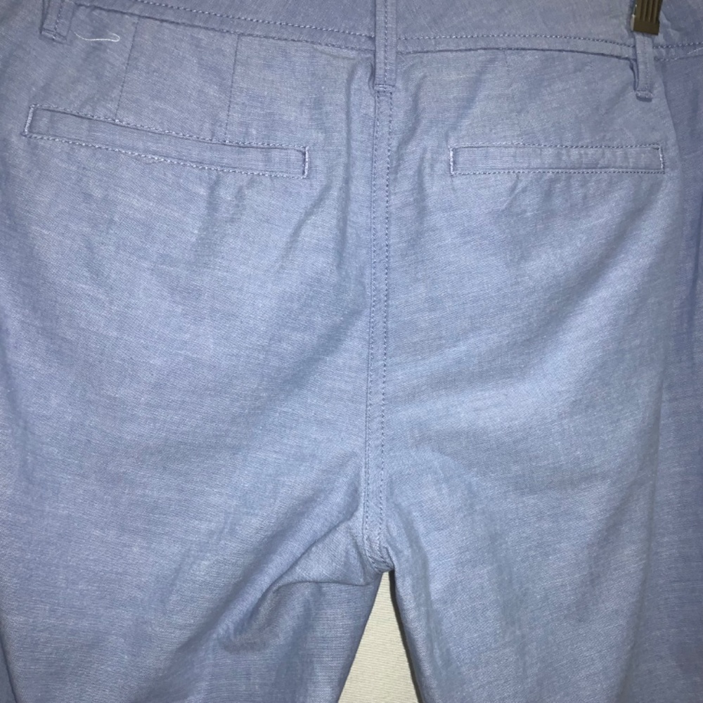 Talbots Relaxed chino pants Sz 6P chambray cotton pockets zip / button - Picture 7 of 9